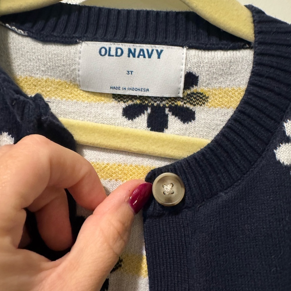 Floral-Print Button-Front Crew-Neck Cardigan for Toddler Girls 3T - Picture 3 of 5